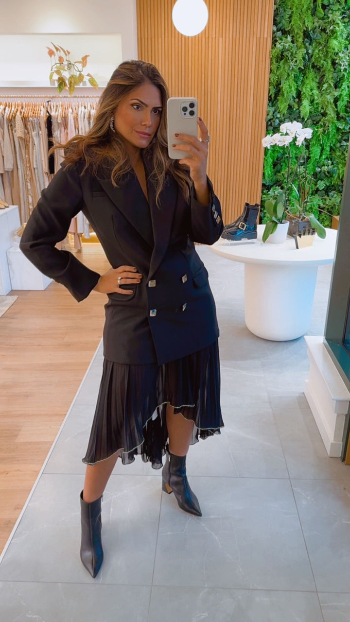 Pleated Dress + Chaos Blazer Set