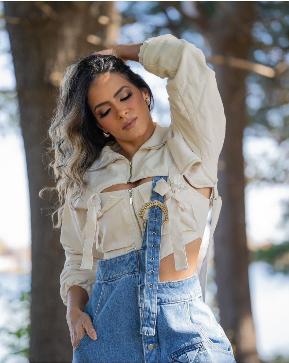 Corset+Puff Jacket Set