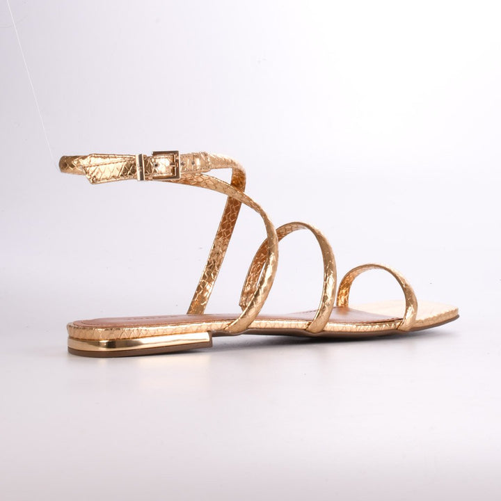 Jorge Bischoff Metallic Leather Flat Sandal