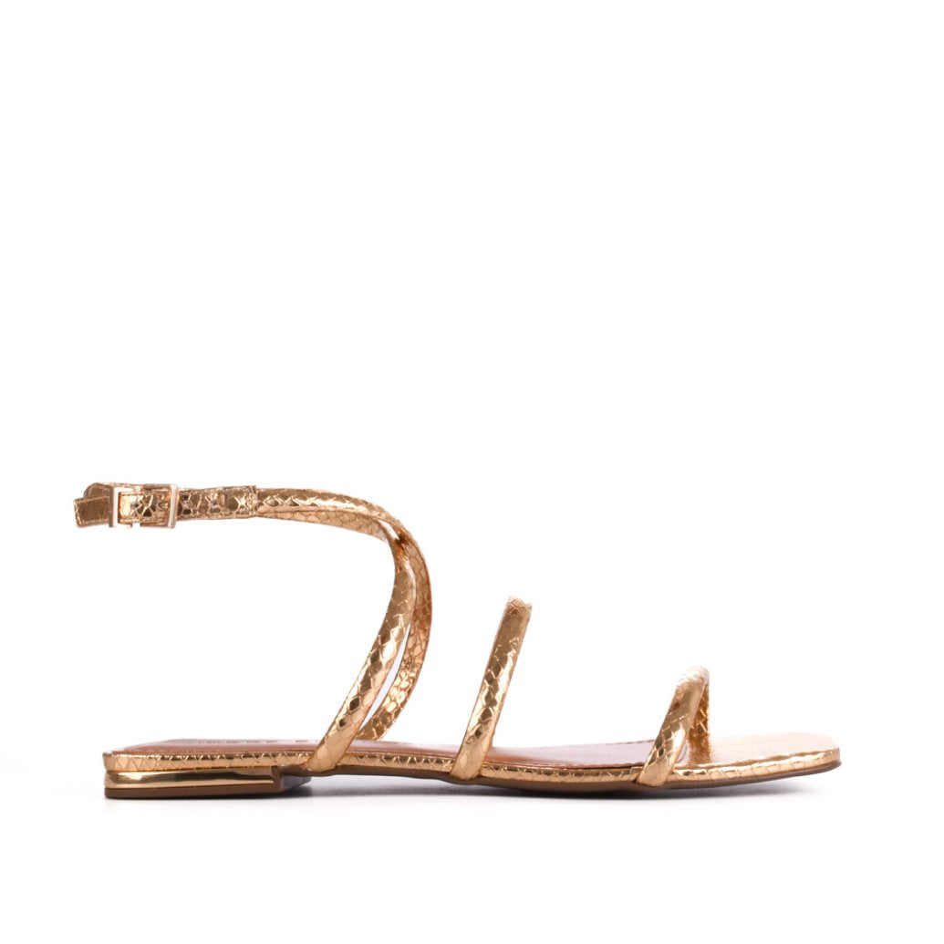 Jorge Bischoff Metallic Leather Flat Sandal