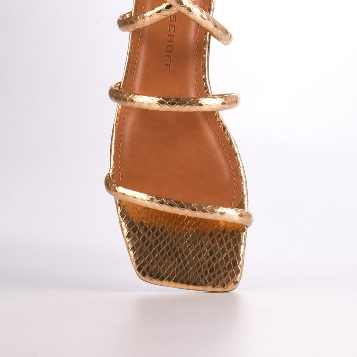 Jorge Bischoff Metallic Leather Flat Sandal