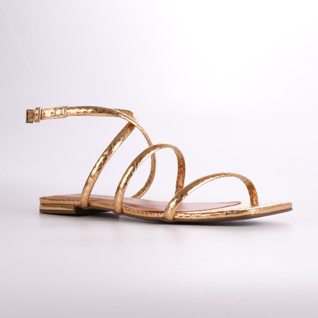 Jorge Bischoff Metallic Leather Flat Sandal
