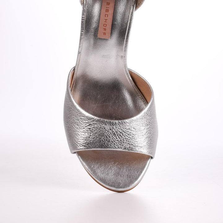 Jorge Bischoff Metallic Leather Thin Heel Sandal