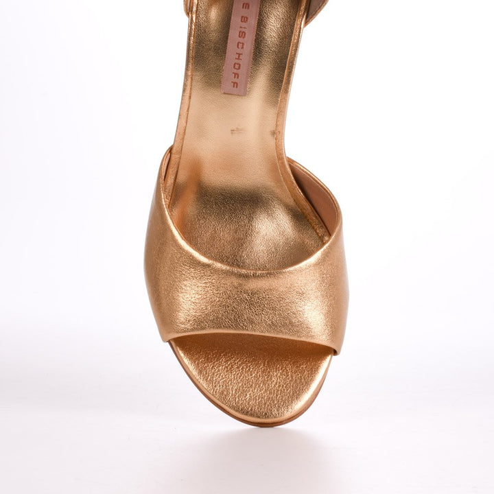 Jorge Bischoff Metallic Leather Thin Heel Sandal