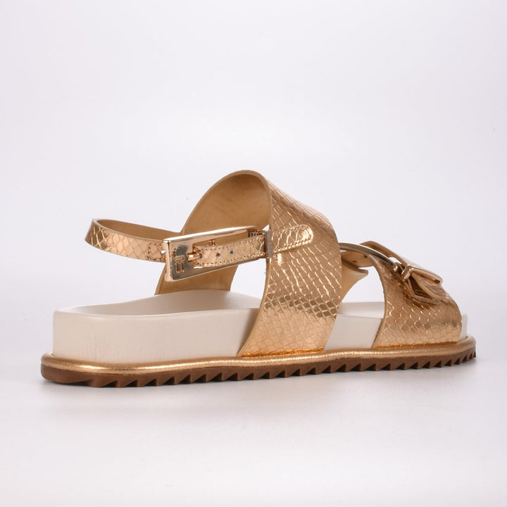 Jorge Bischoff Metallic Leather Papete Sandal 