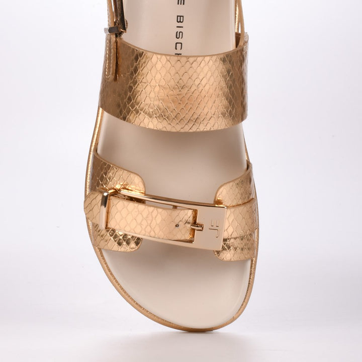 Jorge Bischoff Metallic Leather Papete Sandal 