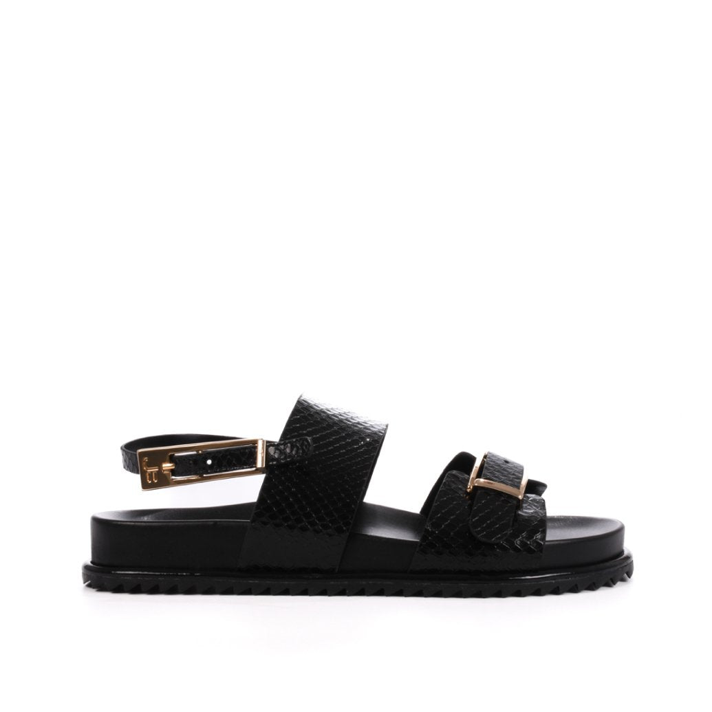 Jorge Bischoff Metallic Leather Papete Sandal 