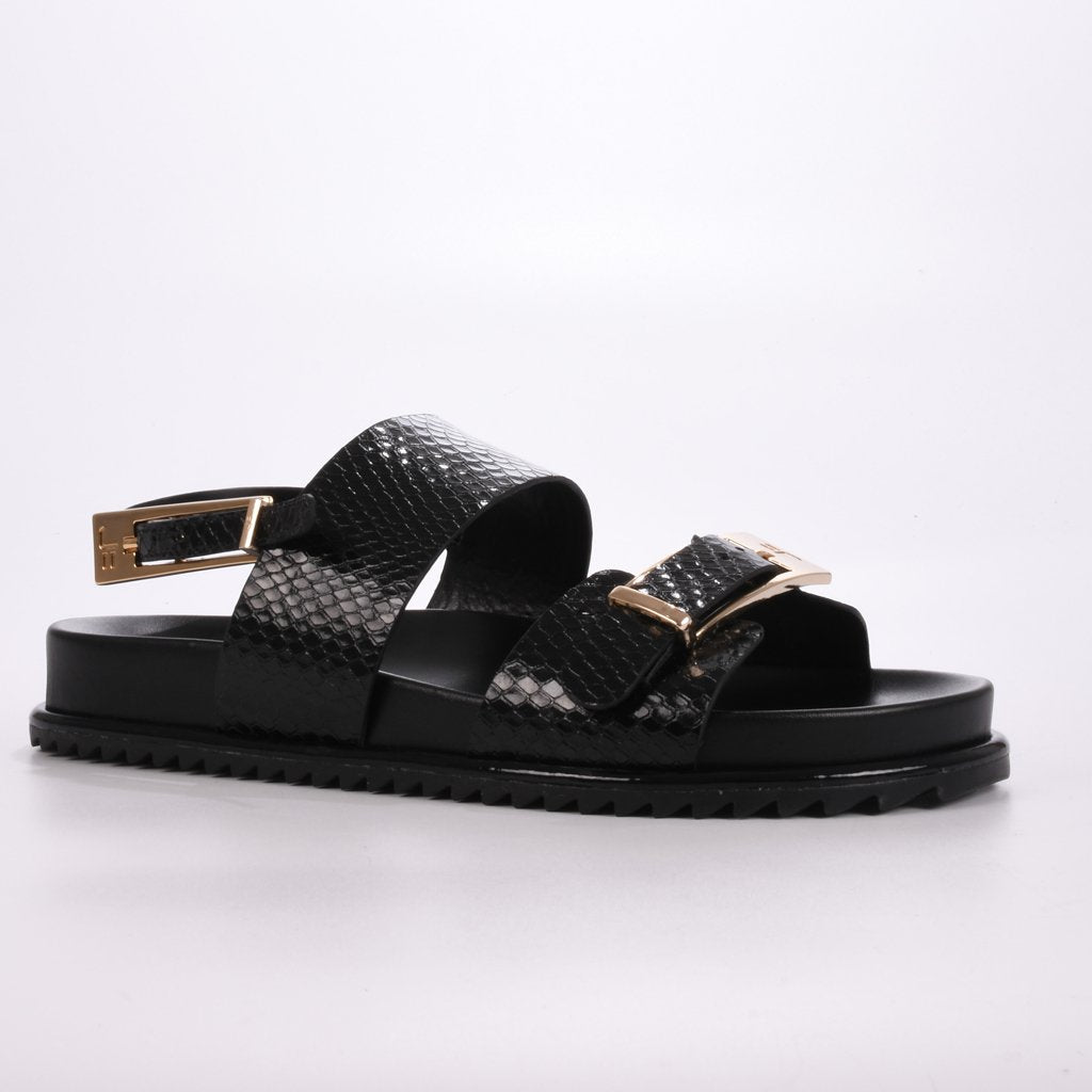 Jorge Bischoff Metallic Leather Papete Sandal 