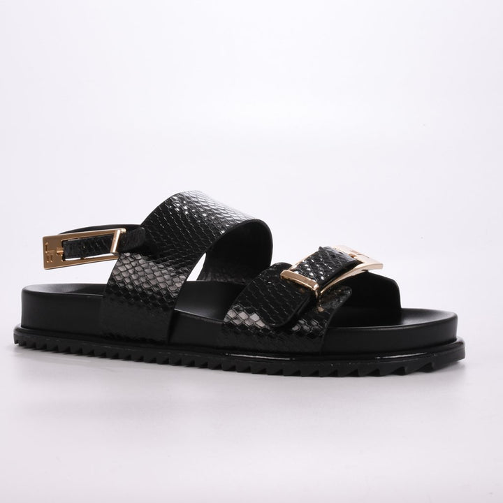 Jorge Bischoff Metallic Leather Papete Sandal 