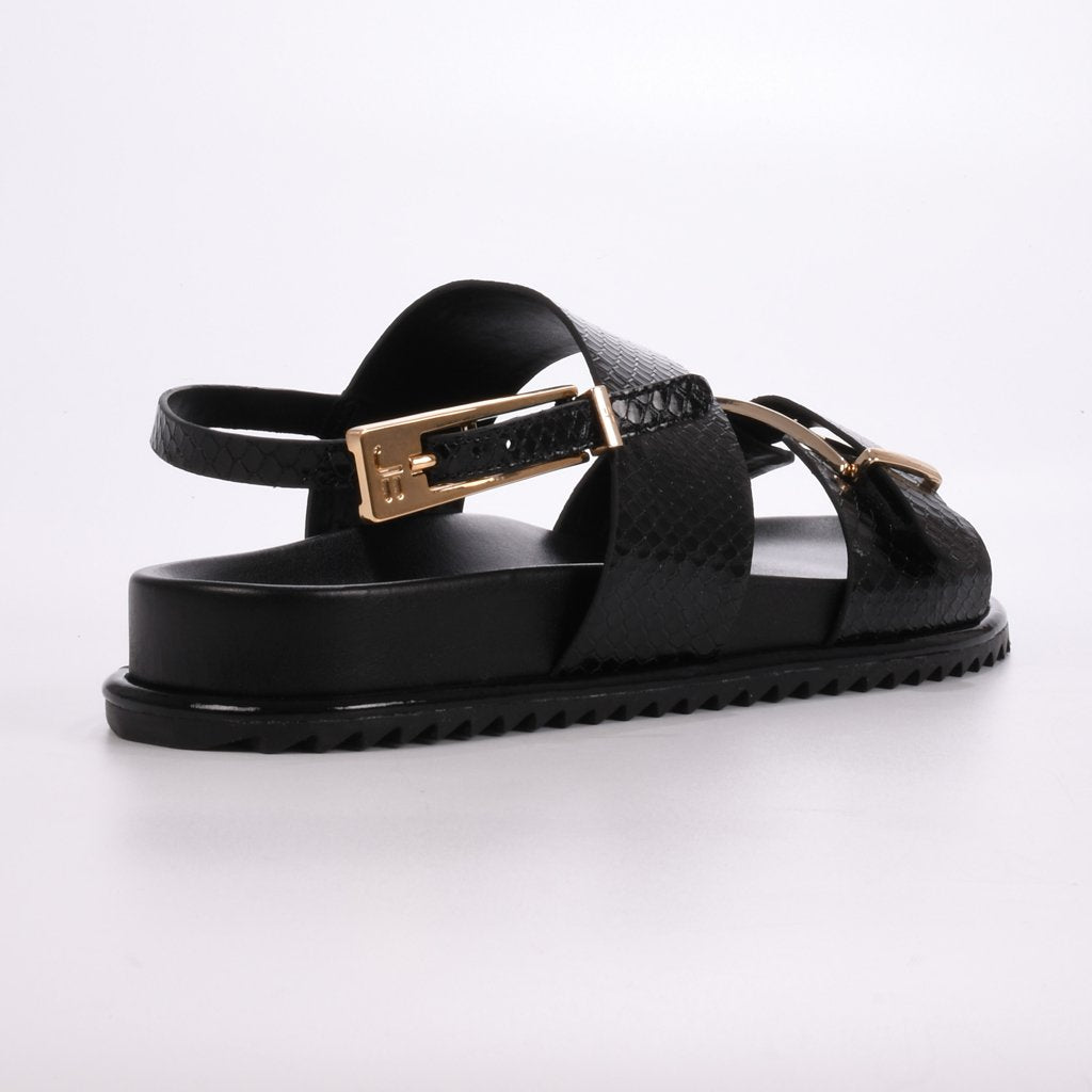 Jorge Bischoff Metallic Leather Papete Sandal 