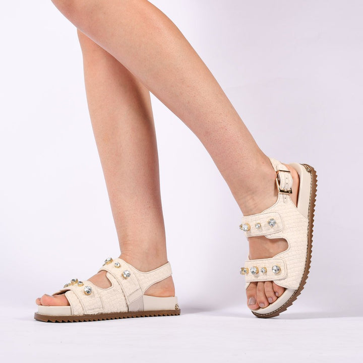 Jorge Bischoff Fabric+Leather Papete Sandal