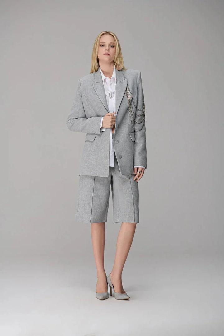 Tailored Bermuda Shorts with Pin Tucks