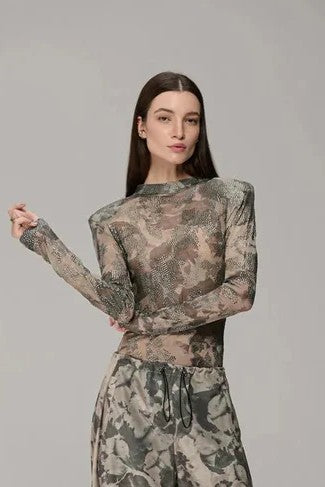 Tulle Camouflage Blouse