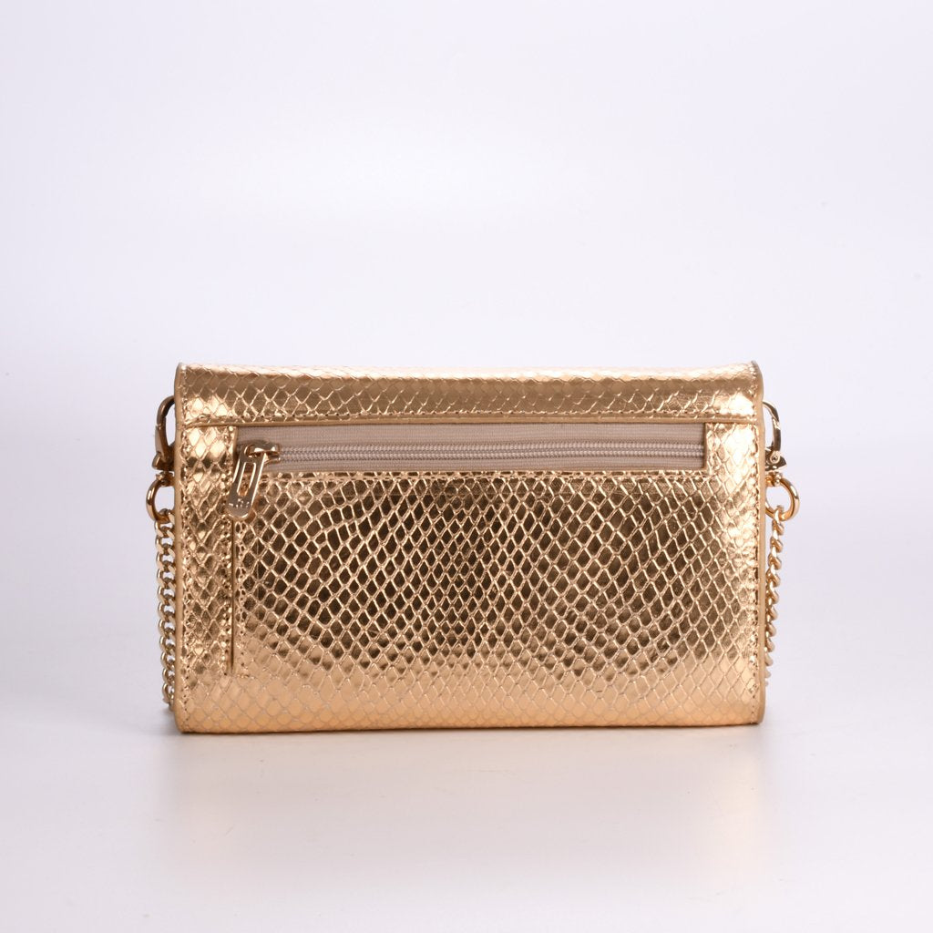 Jorge Bischoff Metallic Leather Clutch
