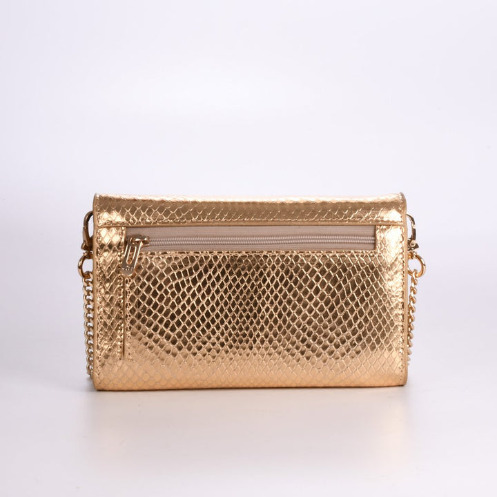 Jorge Bischoff Metallic Leather Clutch