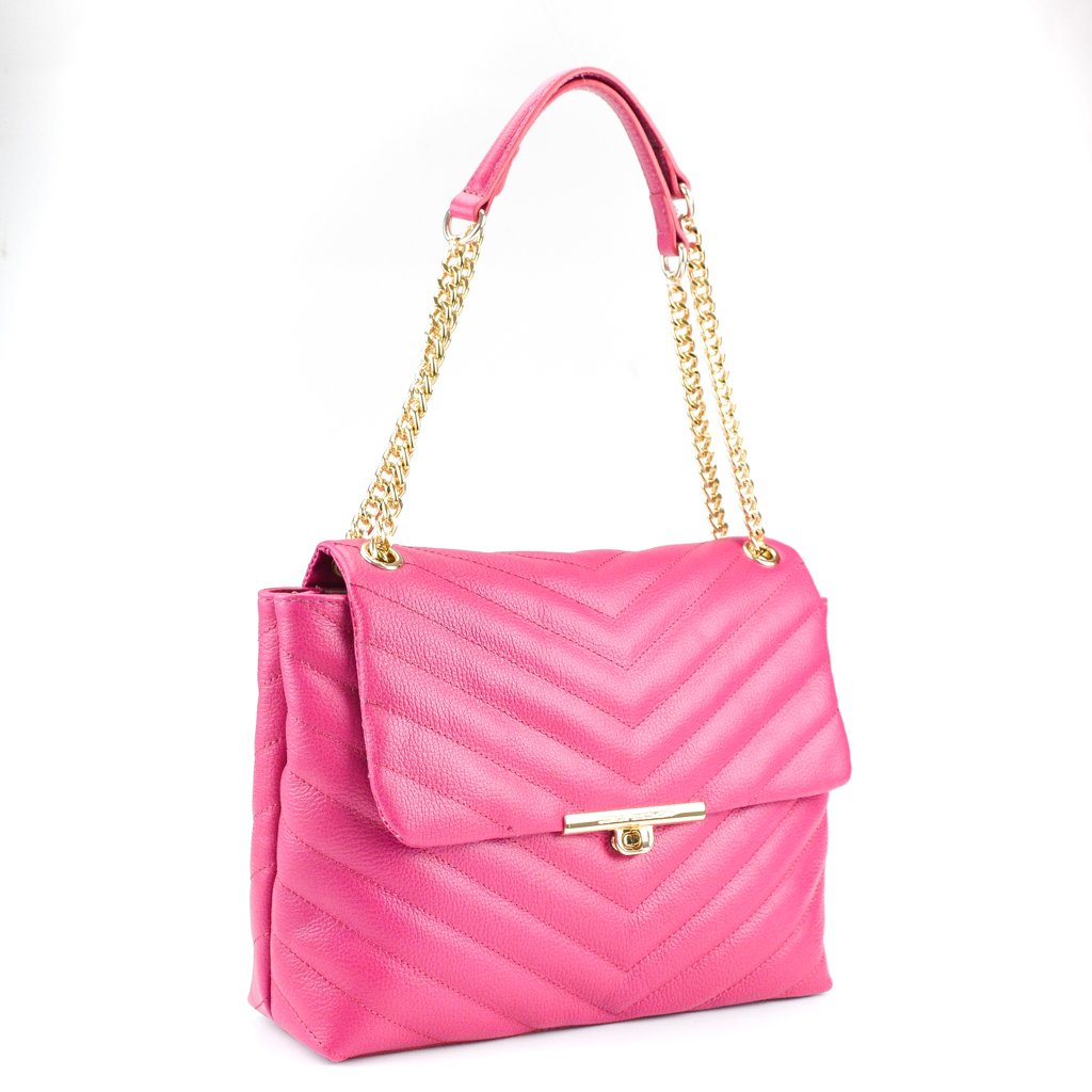 Jorge Bischoff Magenta Leather Structured Bag