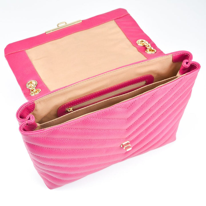 Jorge Bischoff Magenta Leather Structured Bag