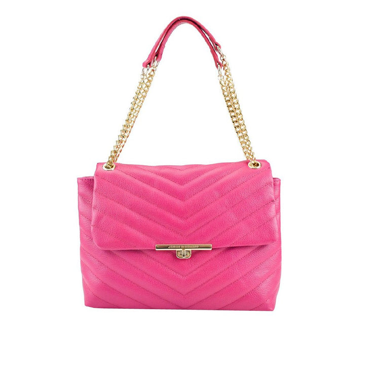 Jorge Bischoff Magenta Leather Structured Bag