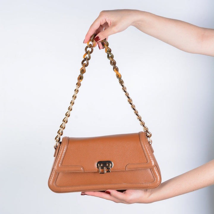 Jorge Bischoff Leather Chain Baguette Bag