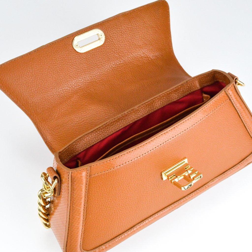 Jorge Bischoff Leather Chain Baguette Bag