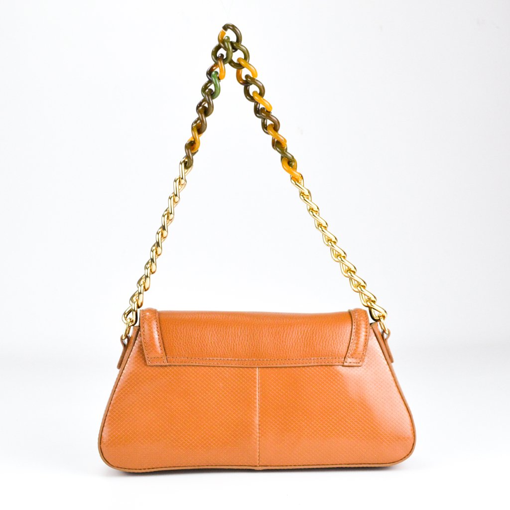 Jorge Bischoff Leather Chain Baguette Bag