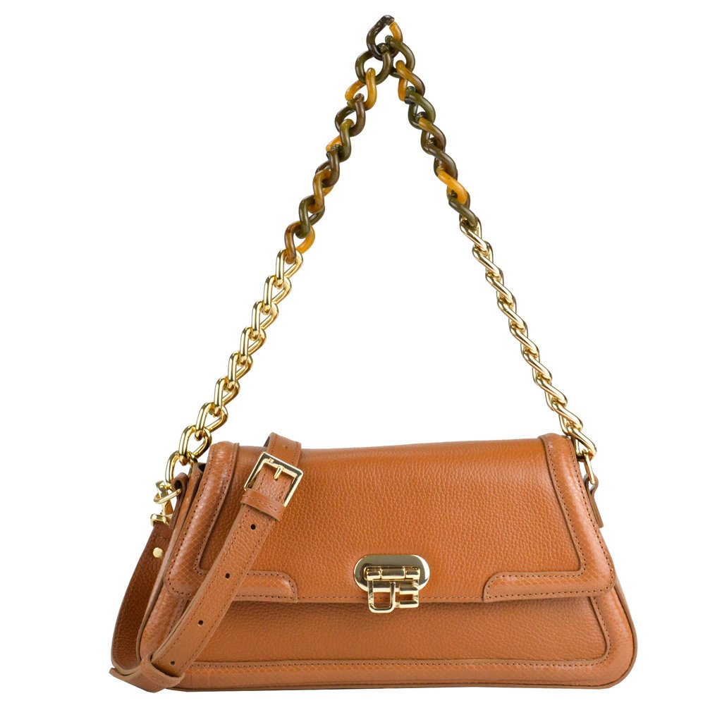 Jorge Bischoff Leather Chain Baguette Bag