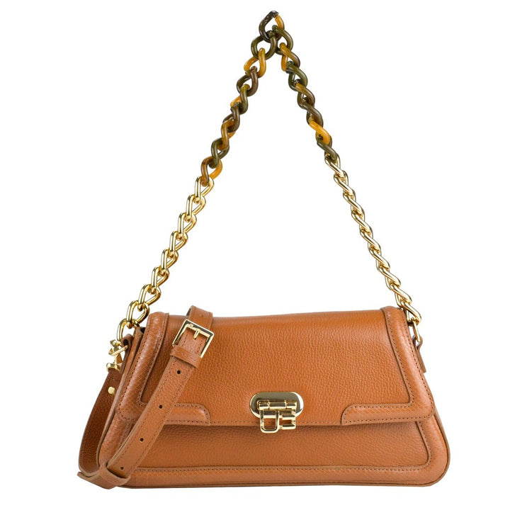 Jorge Bischoff Leather Chain Baguette Bag