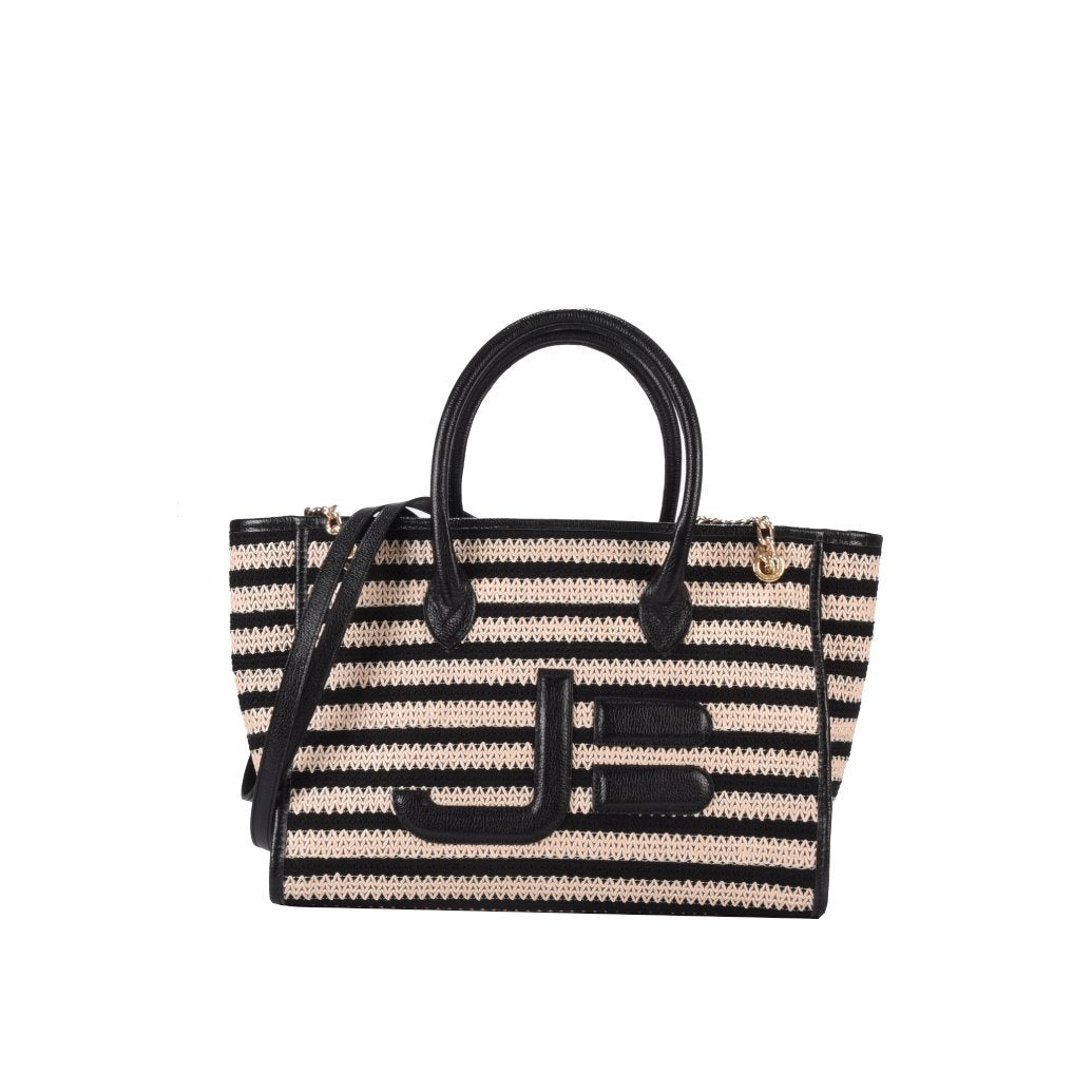 Jorge Bischoff Raffia Leather Shopping Bag