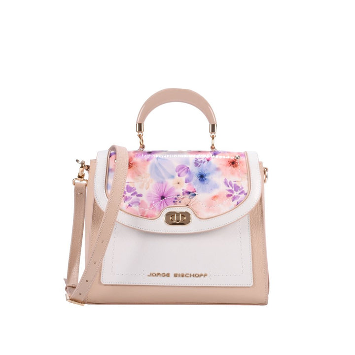 Jorge Bischoff Floral Leather Satchel Bag