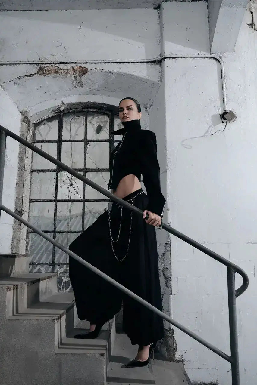Puffy Leather Waist Trousers