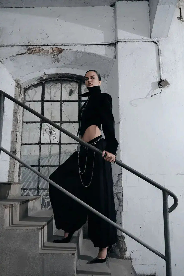 Puffy Leather Waist Trousers