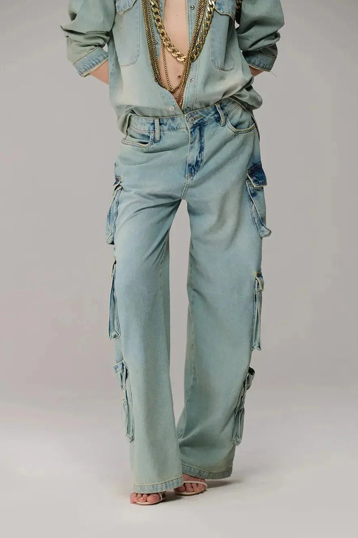Calça Jeans Cargo Basic