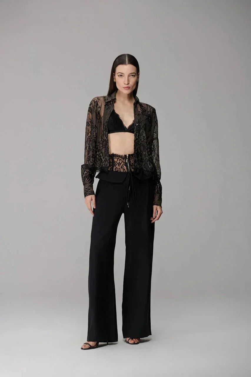 High-Waisted Lace Pants