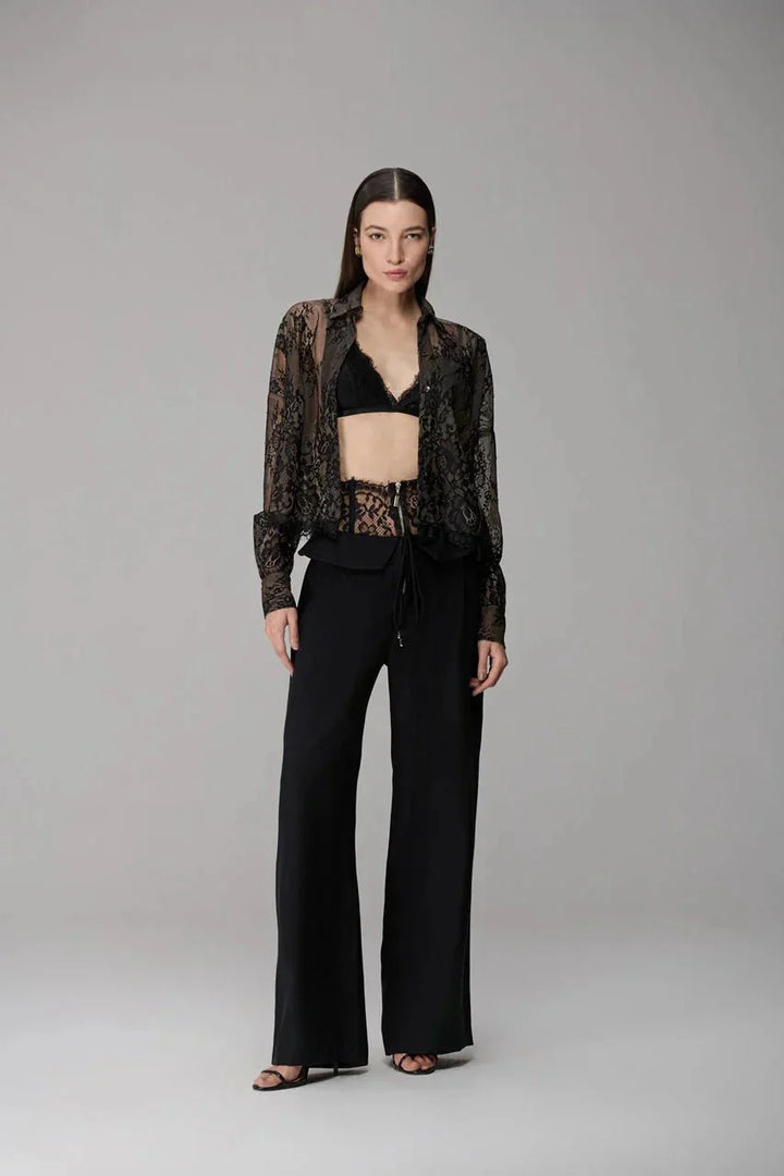 High-Waisted Lace Pants