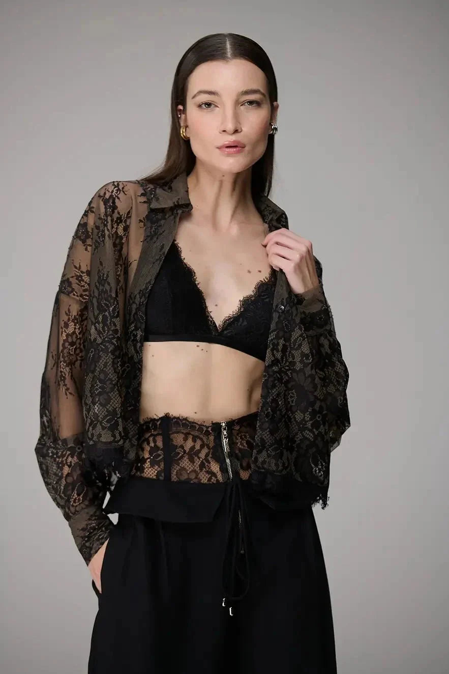 High-Waisted Lace Pants