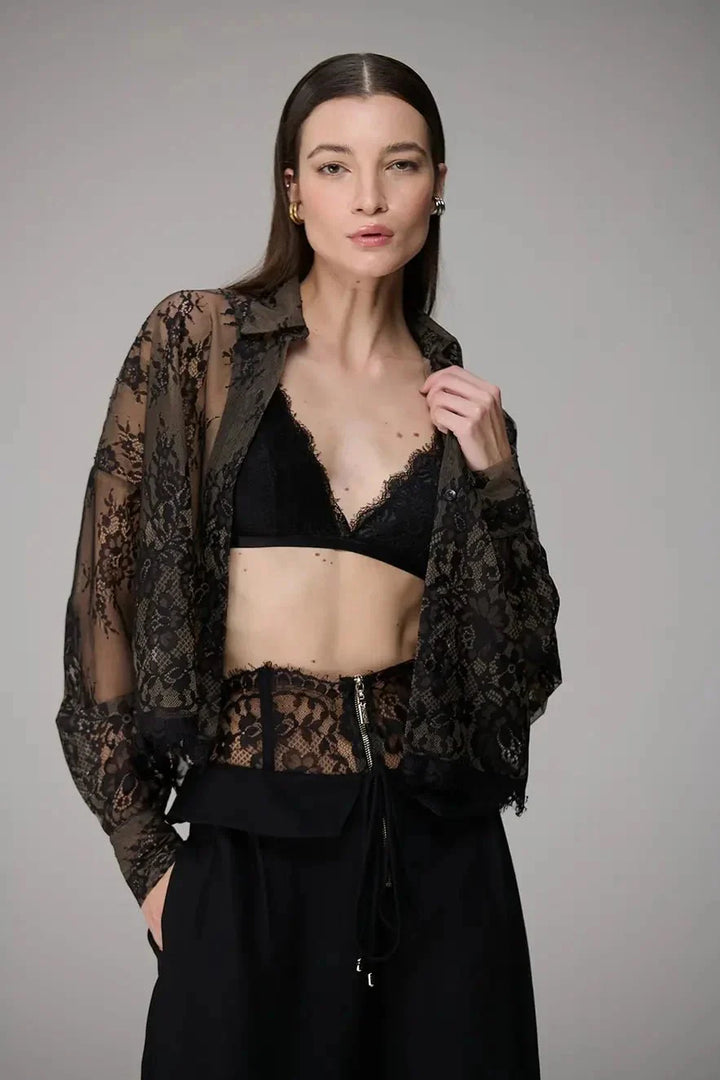 High-Waisted Lace Pants