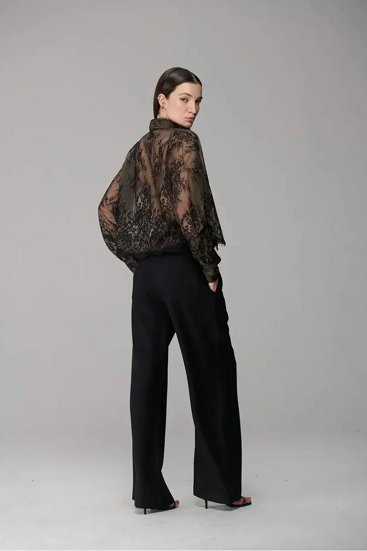 High-Waisted Lace Pants