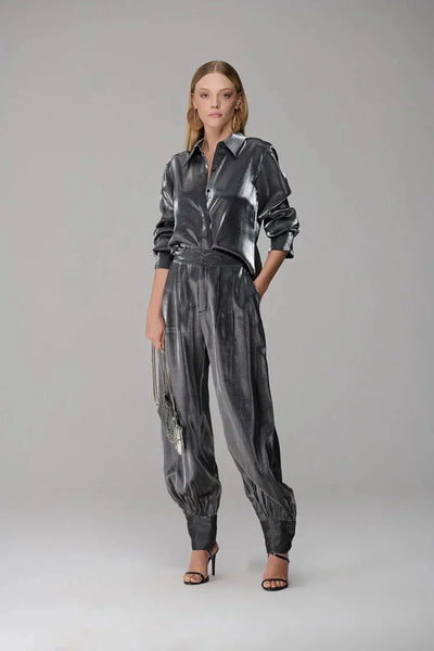 Pleated Pants with Cuffs