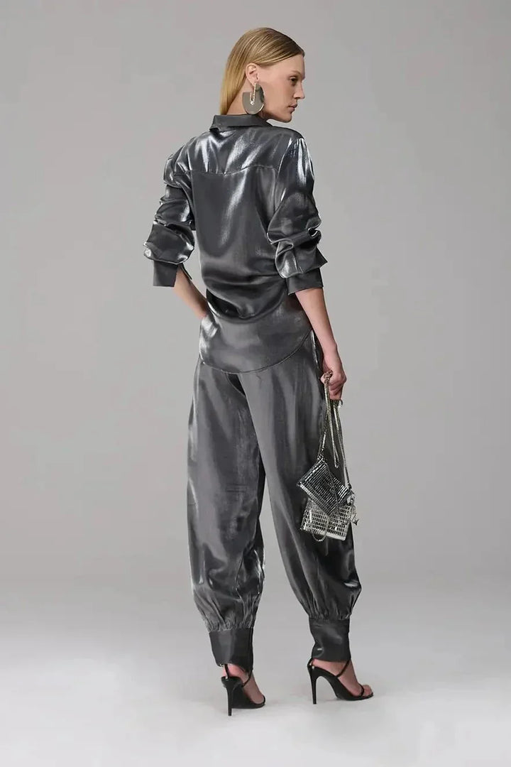 Pleated Pants with Cuffs