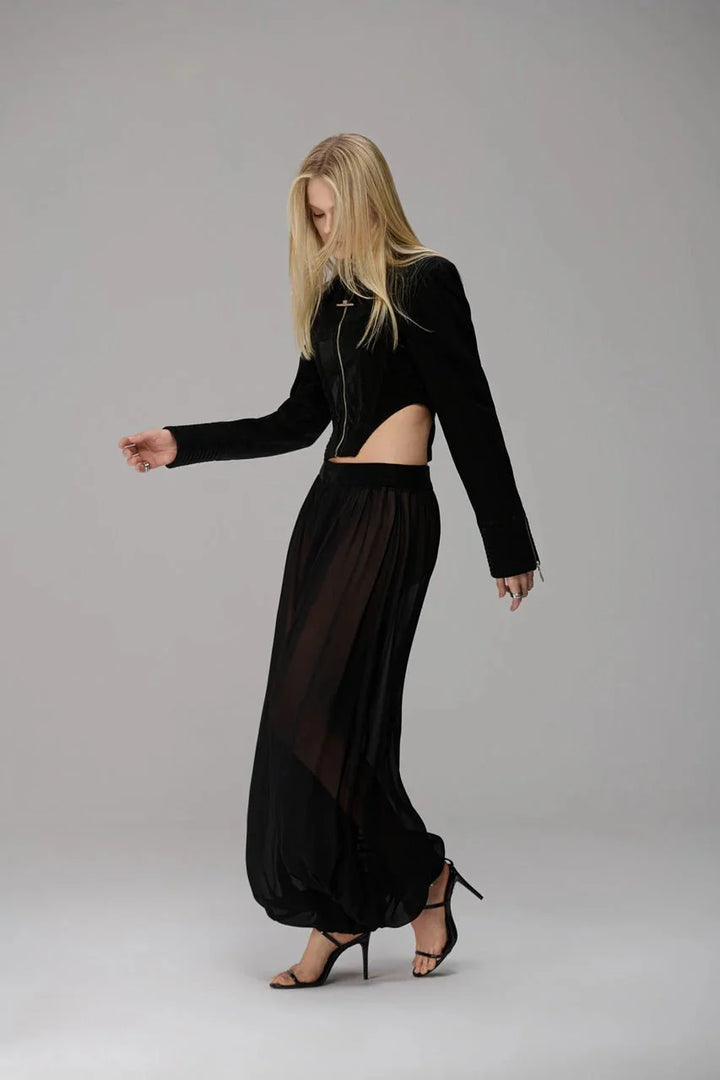 Puffy Leather Waist Trousers