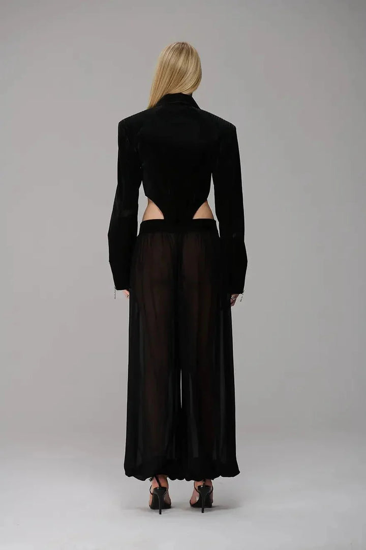 Puffy Leather Waist Trousers