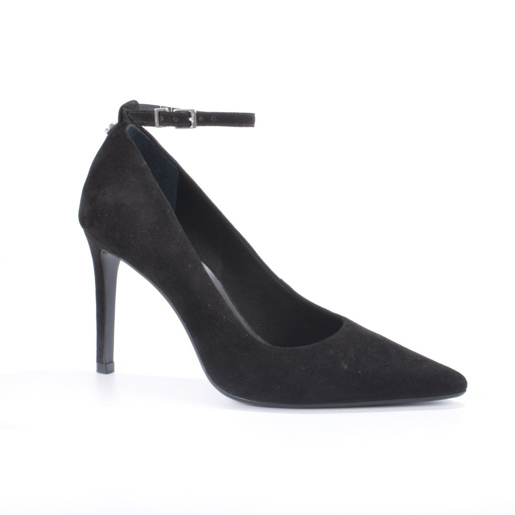 Scarpin Couro Amarração Strass