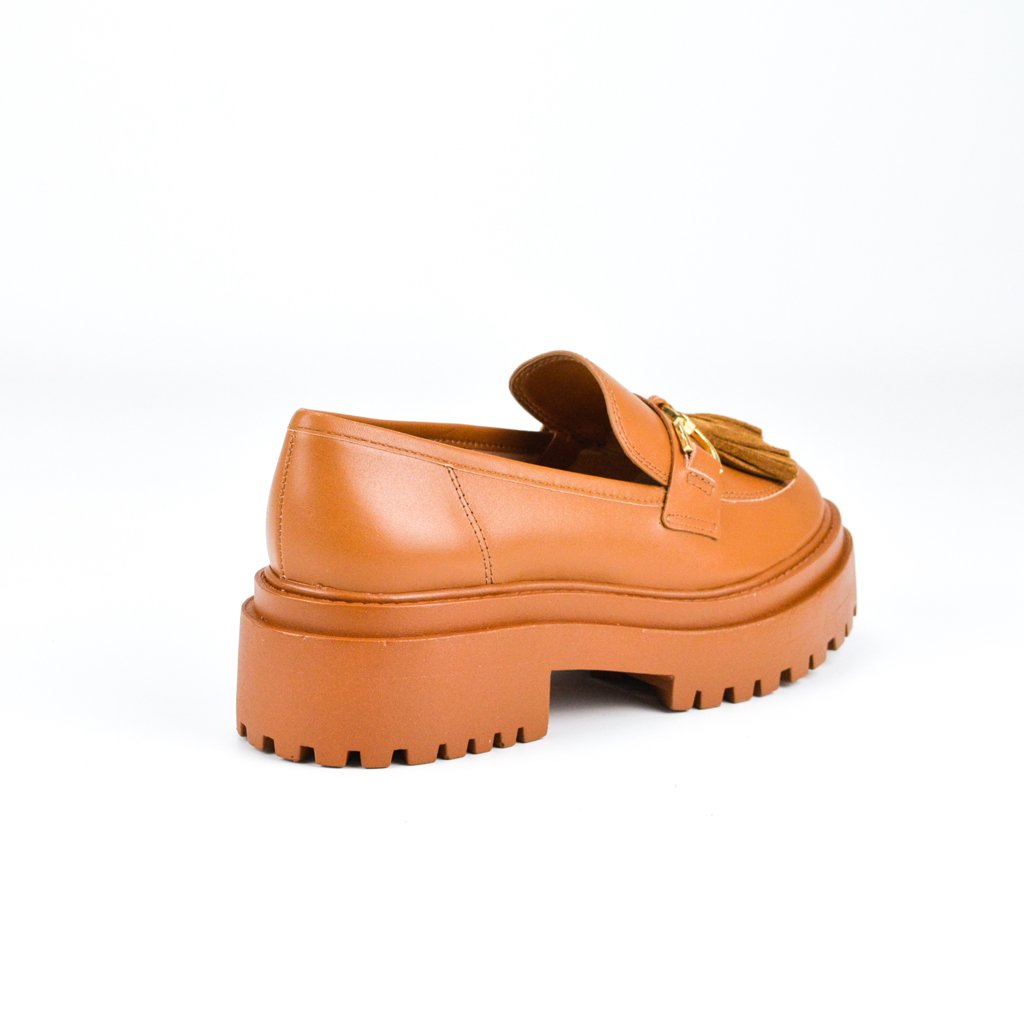 Jorge Bischoff Leather Fringed Tractor Loafer