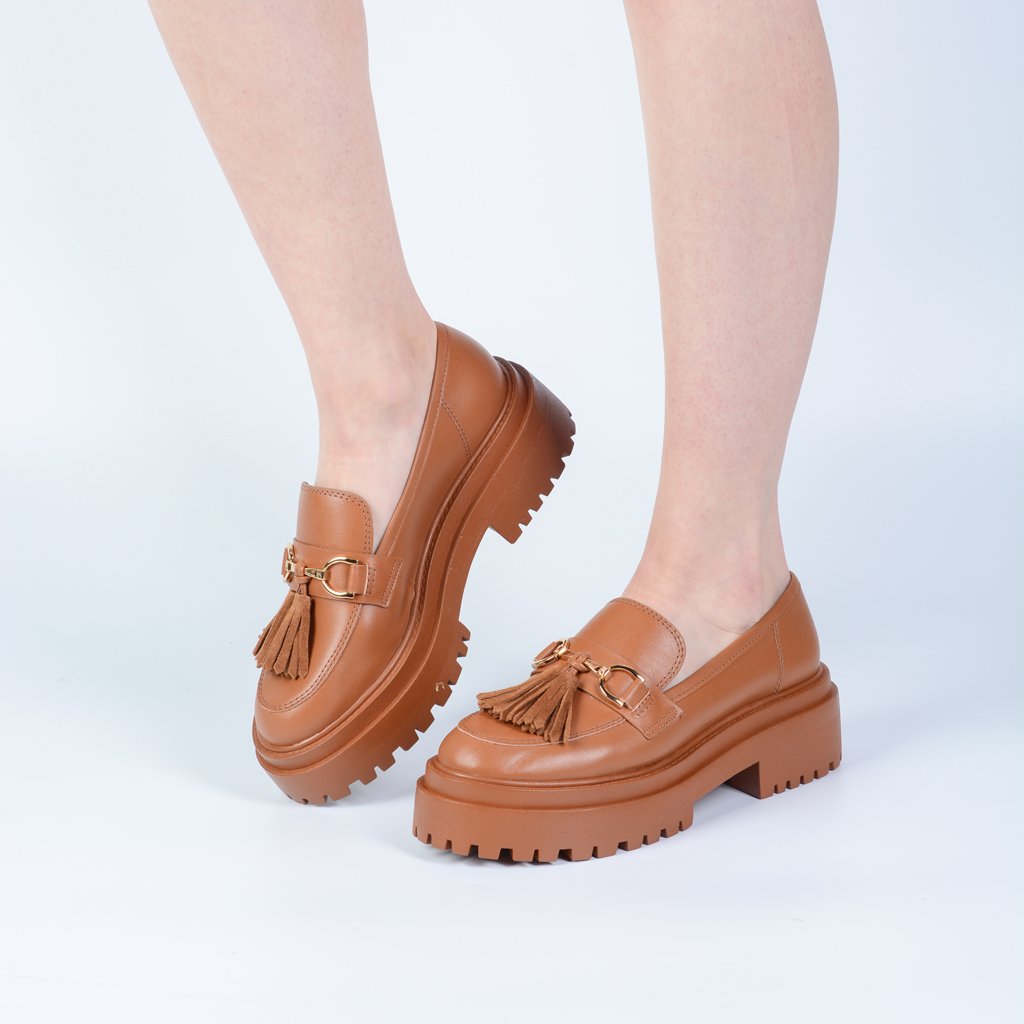 Jorge Bischoff Leather Fringed Tractor Loafer