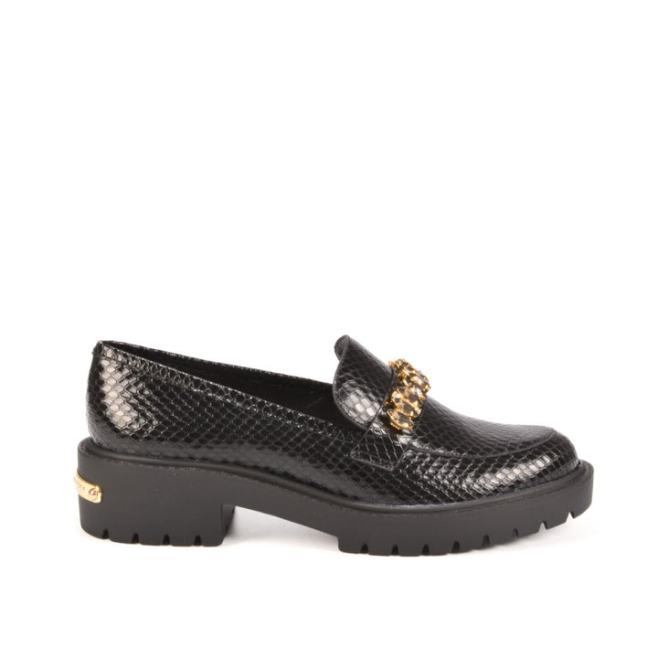 Leather Loafer with Stonework and Tractor