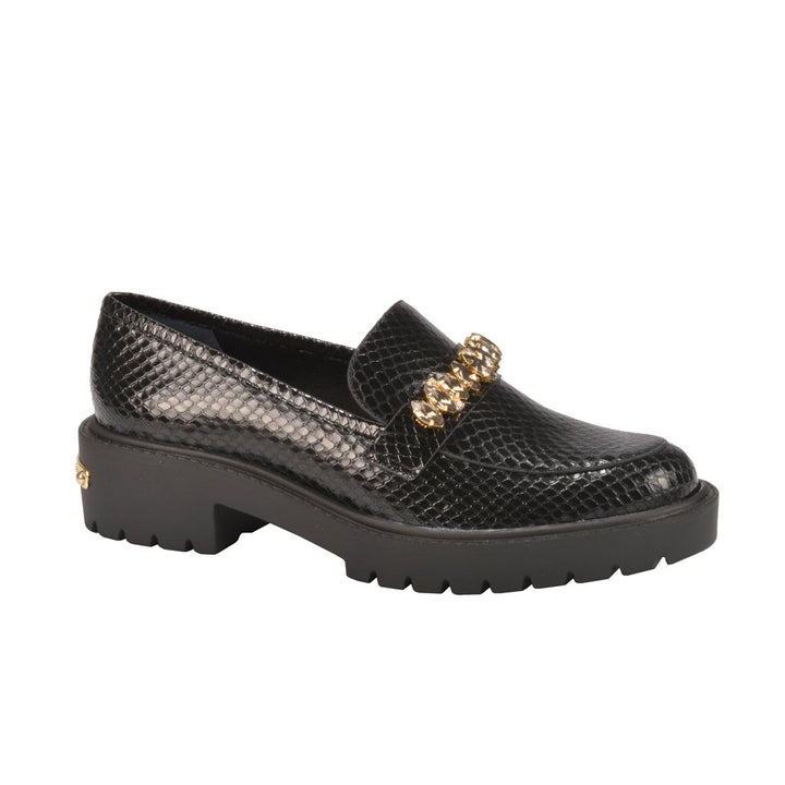 Leather Loafer with Stonework and Tractor
