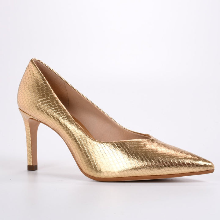 Jorge Bischoff Metallic Leather Medium Heel Pump