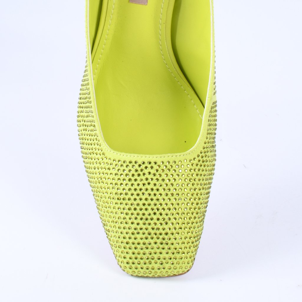Scarpin Slingback Couro Camurça Hotfix