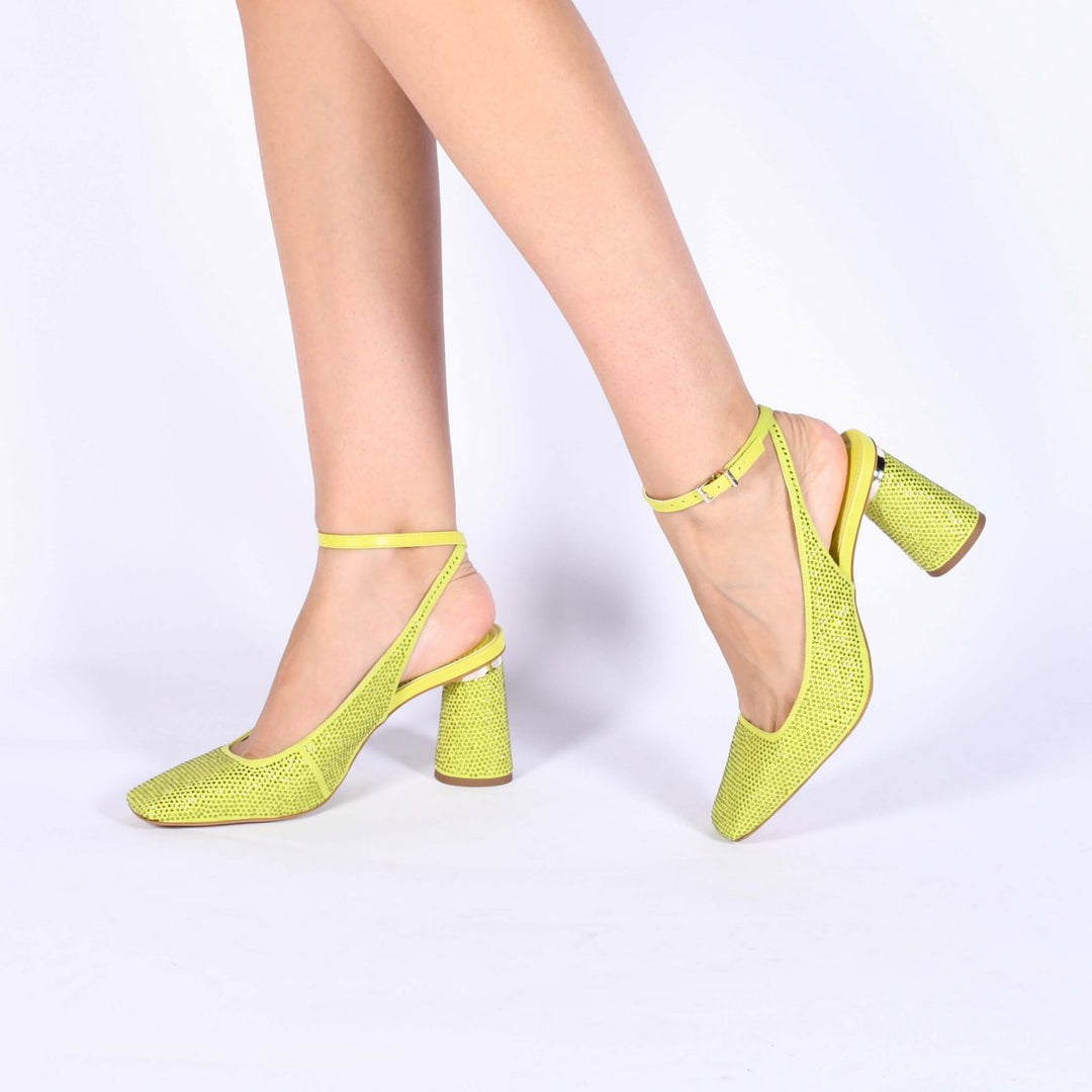 Scarpin Slingback Couro Camurça Hotfix