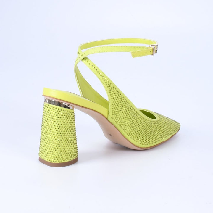 Scarpin Slingback Couro Camurça Hotfix